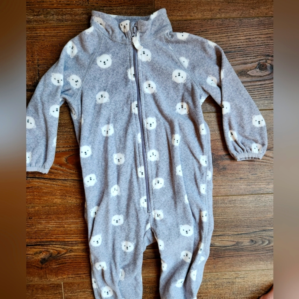 H&M fleece polar bear onesie sz 12 months